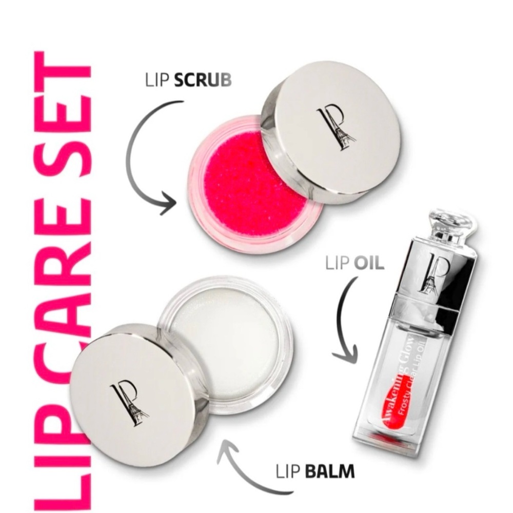 BNWT La Prestige Paris Awakening Glow Lip Trio Scrub Mask Oil Luxury Set - Picture 3 of 9